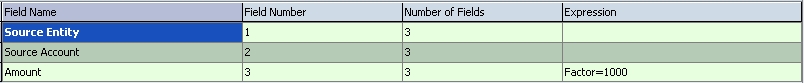 The image shows the Import Formats screen for a delimited import group whose fields are described in the text preceding the image.